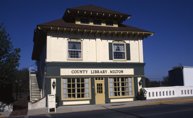 This photograph shows the Milton library in 1997. SOURCE: DELAWARE PUBLIC ARCHIVES